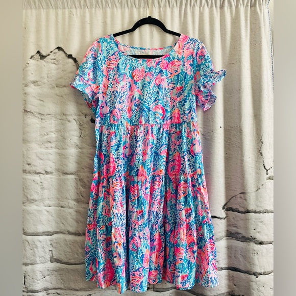Lilly Pulitzer Treasure Trove Jodee Short Sleeve Tiered Twirl Dress - Picture 5 of 8